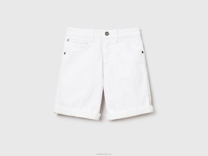 bermudas slim fit NHBF2001 blanco niños Benetton