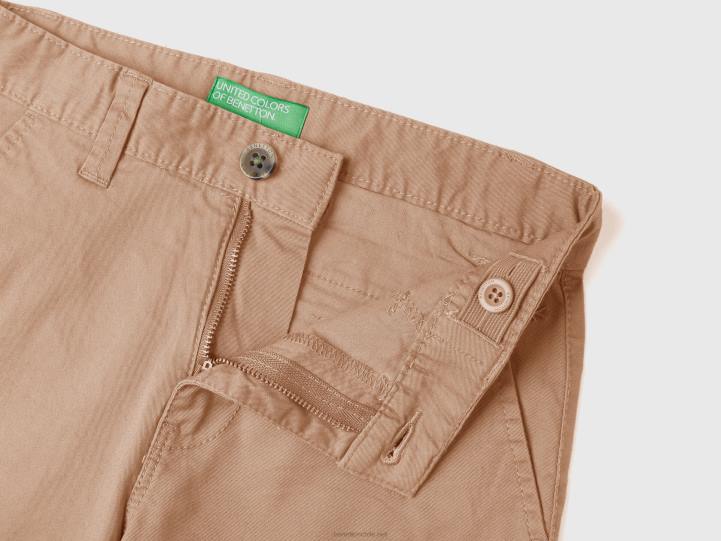 chinos slim fit de algodón elástico NHBF1992 camello niños Benetton