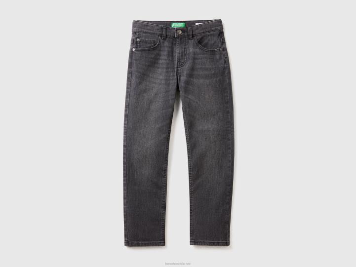 jeans slim "eco-recycle" NHBF4967 negro niños Benetton