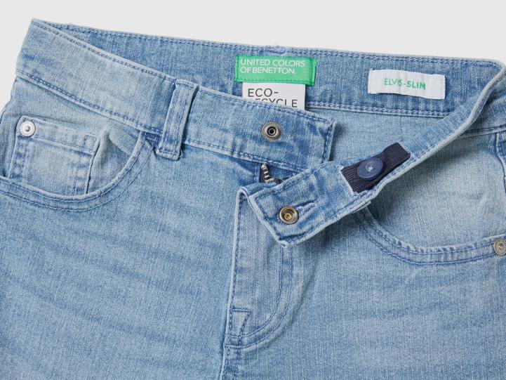 jeans slim "eco-recycle" NHBF4972 cielo azul niños Benetton
