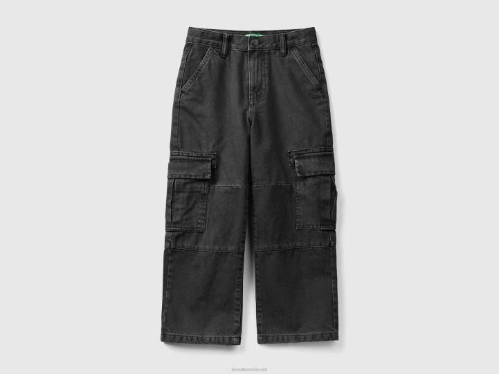 pantalones cargo holgados NHBF1954 gris oscuro niños Benetton