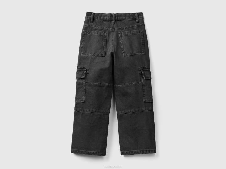 pantalones cargo holgados NHBF1954 gris oscuro niños Benetton