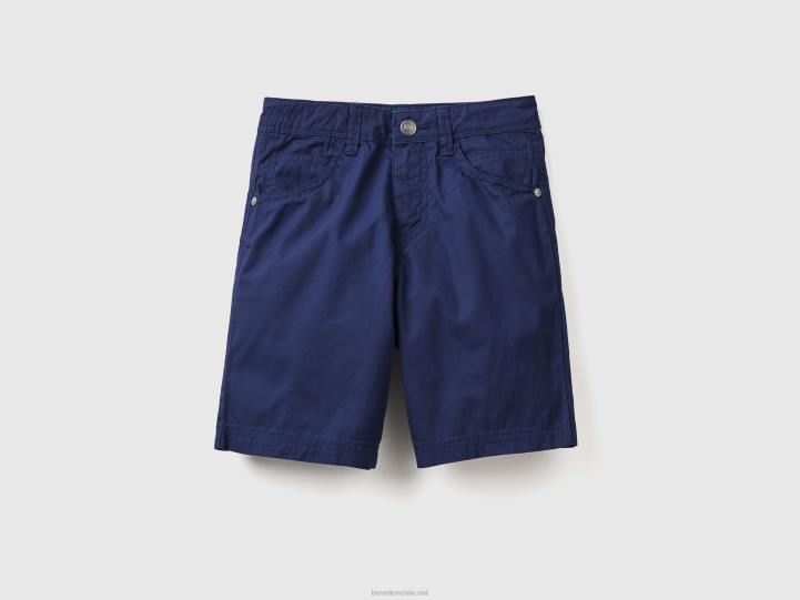 pantalones cortos de cinco bolsillos NHBF4929 azul oscuro niños Benetton