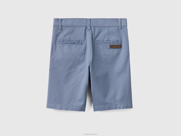 shorts slim con microestampado NHBF4951 fuerza aérea azul niños Benetton
