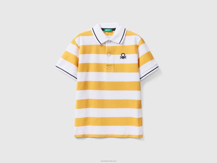 polo de manga corta con rayas NHBF4911 amarillo niños Benetton