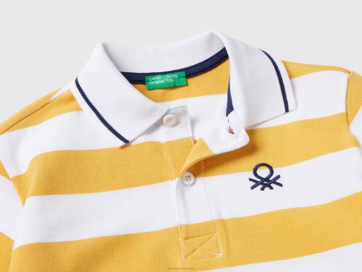 polo de manga corta con rayas NHBF4911 amarillo niños Benetton
