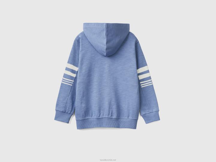 sudadera con capucha ligera NHBF1812 fuerza aérea azul niños Benetton