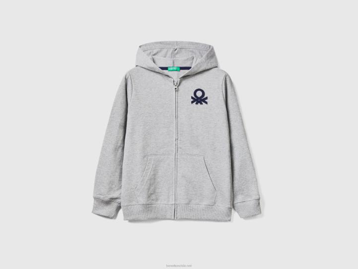 sudadera con cremallera NHBF1813 gris claro niños Benetton