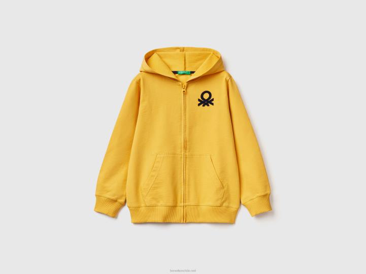 sudadera con cremallera NHBF1857 amarillo niños Benetton