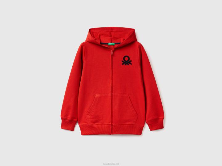 sudadera con cremallera NHBF4872 rojo niños Benetton