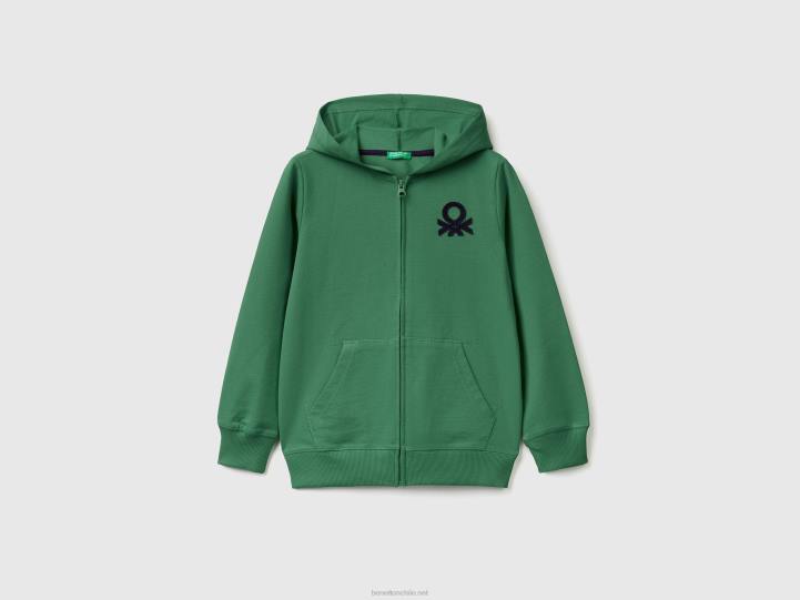 sudadera con cremallera NHBF4881 verde oscuro niños Benetton