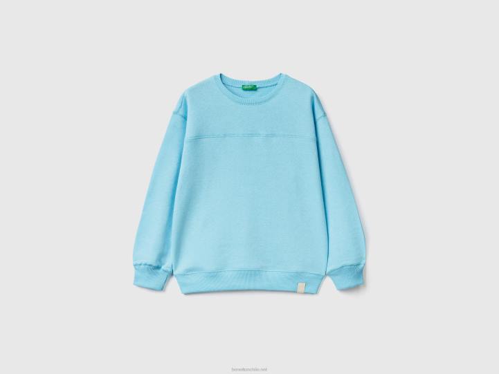 sudadera tipo jersey de tejido reciclado NHBF1816 cielo azul neón niños Benetton