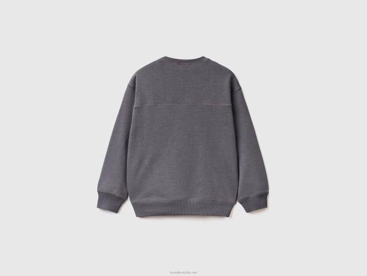 sudadera tipo jersey de tejido reciclado NHBF1862 gris oscuro niños Benetton