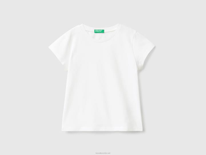 Camiseta 100% algodón orgánico NHBF5561 blanco niños Benetton