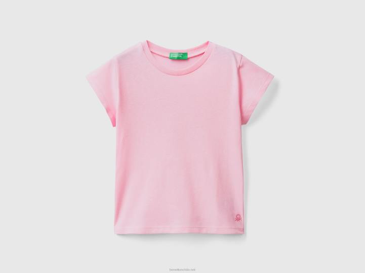 Camiseta 100% algodón orgánico NHBF5578 rosa niños Benetton
