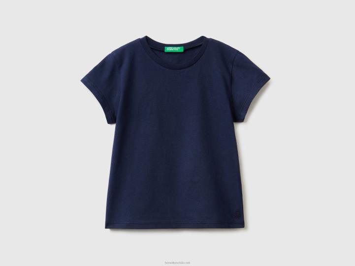 Camiseta 100% algodón orgánico NHBF5603 azul oscuro niños Benetton