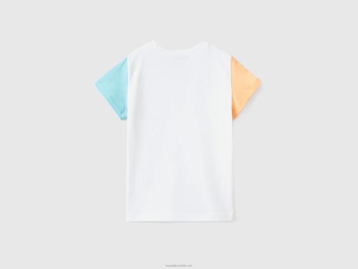 camiseta con diseño colour block de ositos amorosos NHBF5596 blanco niños Benetton