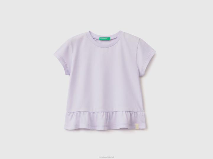 camiseta de tejido reciclado con volantes NHBF5609 lila niños Benetton