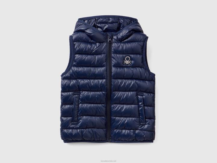 chaqueta acolchada con capucha NHBF2830 azul oscuro niños Benetton