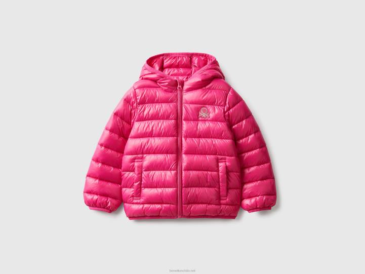 chaqueta acolchada con capucha NHBF2831 fucsia niños Benetton