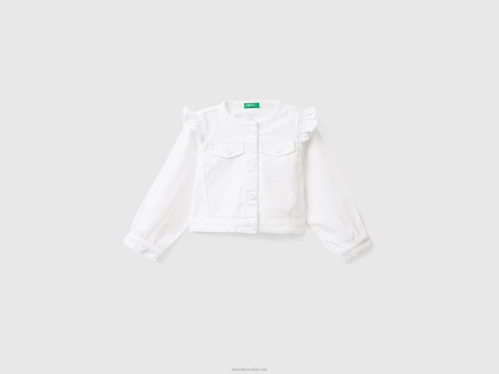 chaqueta de algodón stretch de colores NHBF5537 blanco niños Benetton