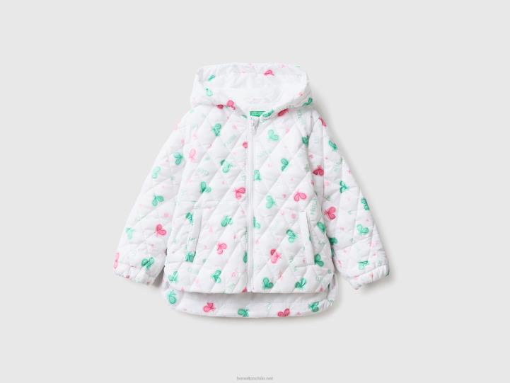 chaqueta estampada con capucha NHBF2827 blanco niños Benetton