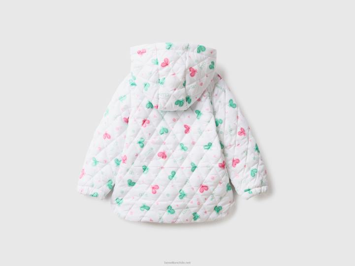 chaqueta estampada con capucha NHBF5533 blanco niños Benetton