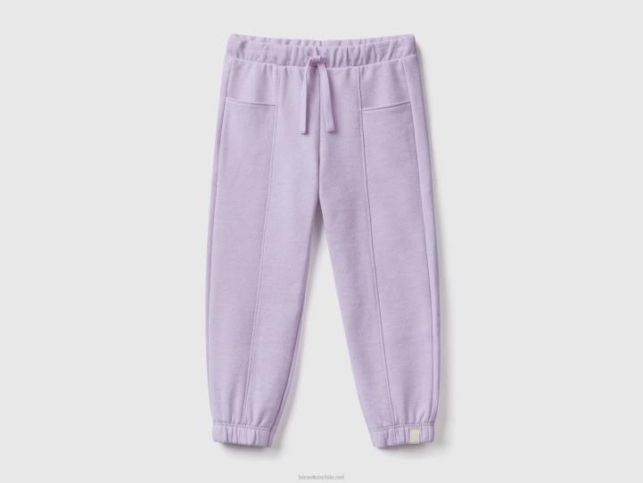 joggers en tejido reciclado NHBF3022 lila niños Benetton