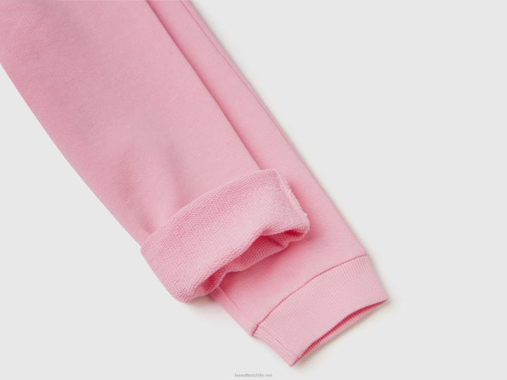 pantalones de chándal en algodón orgánico NHBF2986 rosa niños Benetton