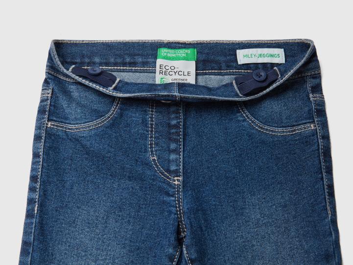 Jeggings "eco-recycle" de mezcla de algodón elástico NHBF5726 azul oscuro niños Benetton