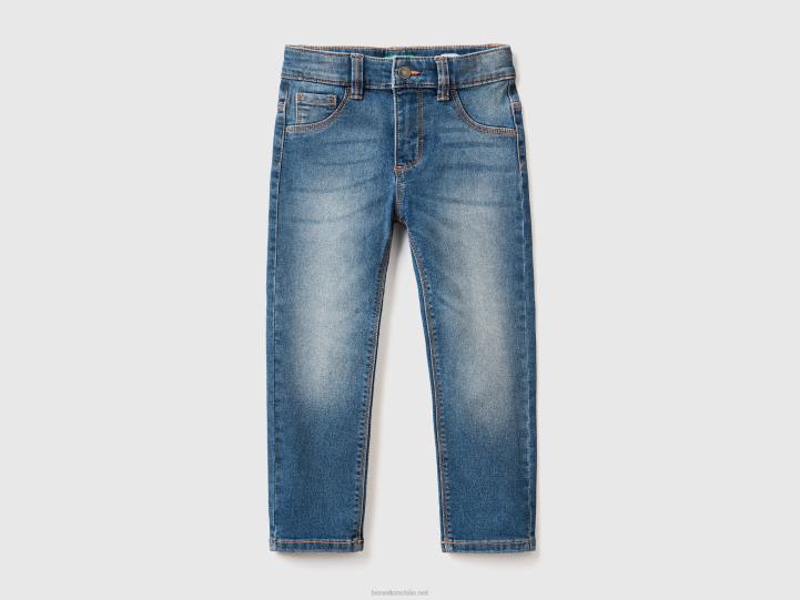 jeans ajustados con cinco bolsillos NHBF5725 azul oscuro niños Benetton