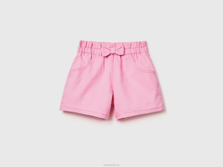 pantalones cortos con cintura elástica NHBF3007 rosa niños Benetton
