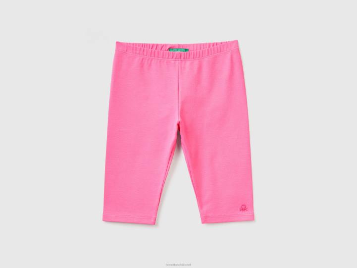 Leggings 3/4 de algodón elástico NHBF2967 rosa niños Benetton