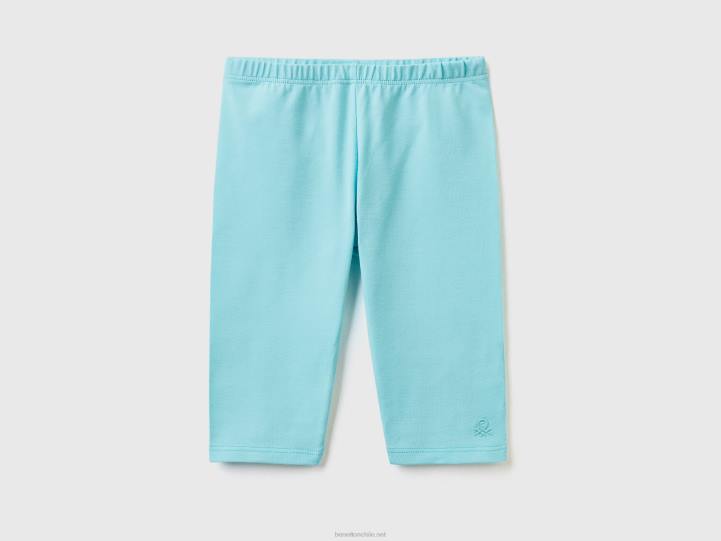 Leggings 3/4 de algodón elástico NHBF2979 cielo azul niños Benetton