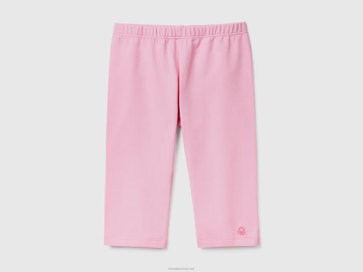Leggings 3/4 de algodón elástico NHBF5686 rosa niños Benetton