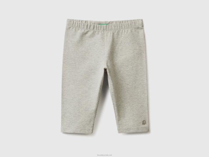 Leggings 3/4 de algodón elástico NHBF5694 gris claro niños Benetton