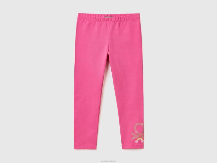 leggins con estampado brillante NHBF2977 fucsia niños Benetton