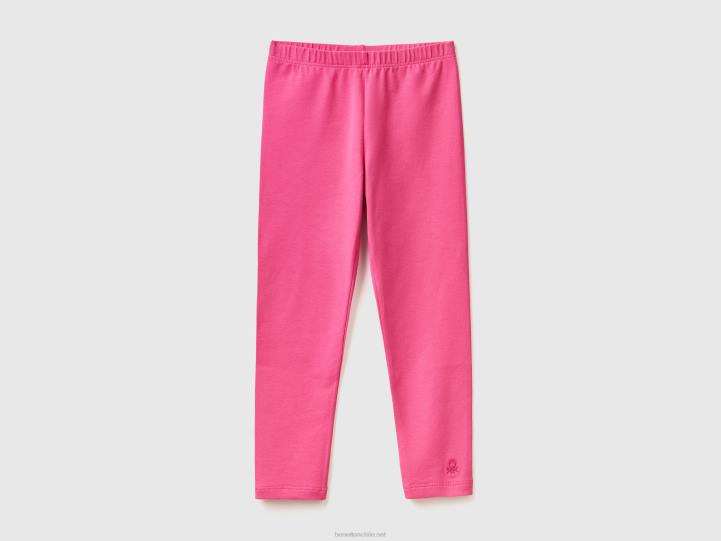 leggins de algodón elástico NHBF2969 fucsia niños Benetton