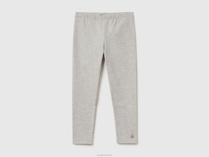 leggins de algodón elástico NHBF2978 gris claro niños Benetton