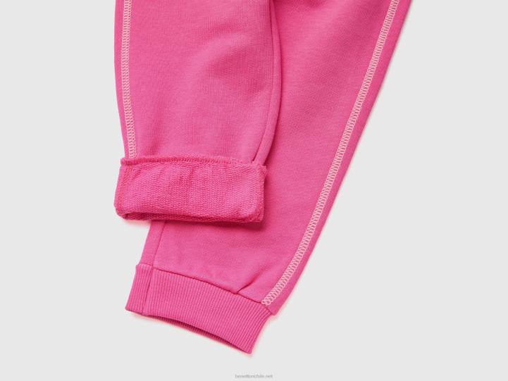 chándal de sudor en 100% algodón NHBF2921 fucsia niños Benetton