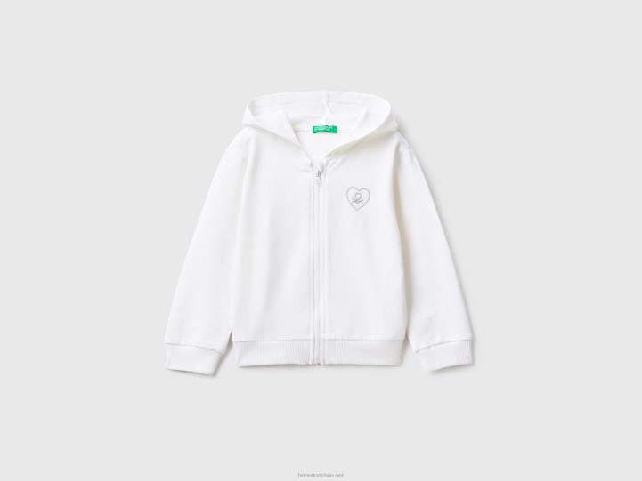 sudadera con cremallera NHBF2929 blanco niños Benetton