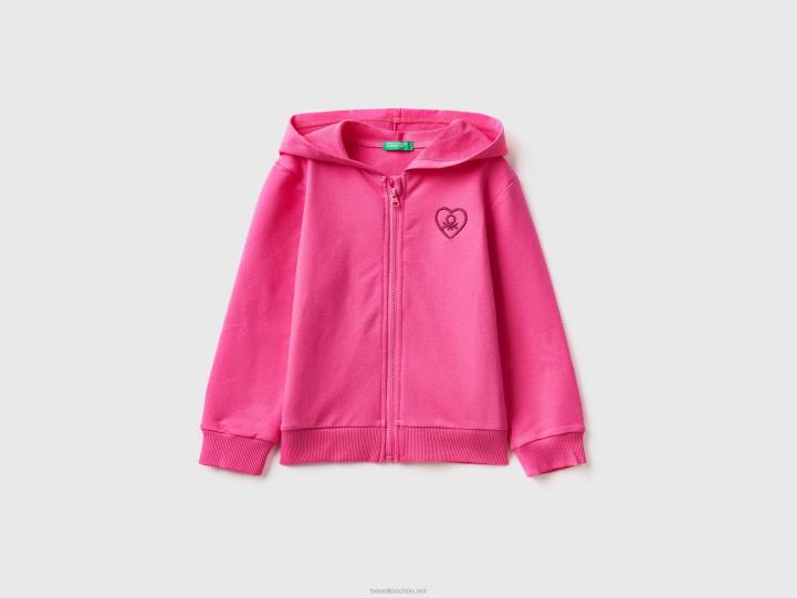 sudadera con cremallera NHBF5633 fucsia niños Benetton