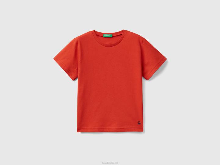 camiseta de algodón orgánico NHBF5036 rojo niños Benetton