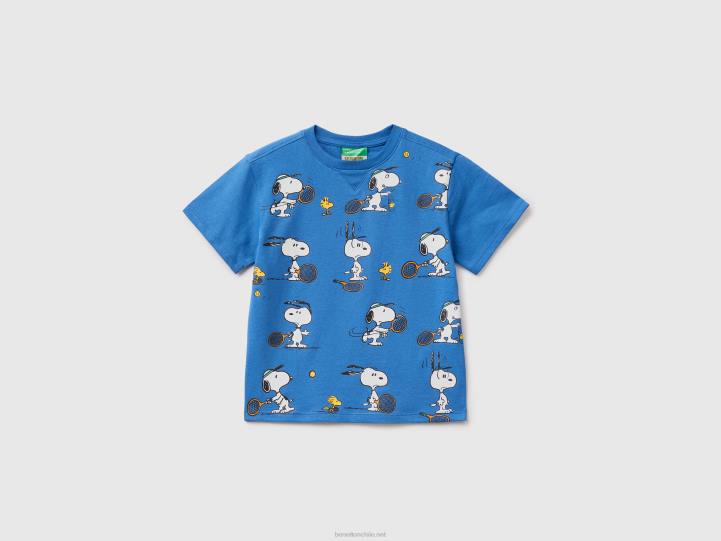 camiseta de manga corta con cacahuetes NHBF5061 azul brillante niños Benetton