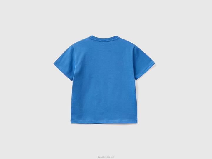 camiseta de manga corta con cacahuetes NHBF5061 azul brillante niños Benetton
