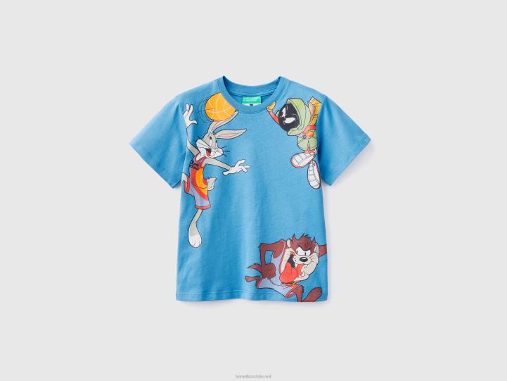 camiseta de manga corta de mermelada espacial NHBF2212 turquesa niños Benetton