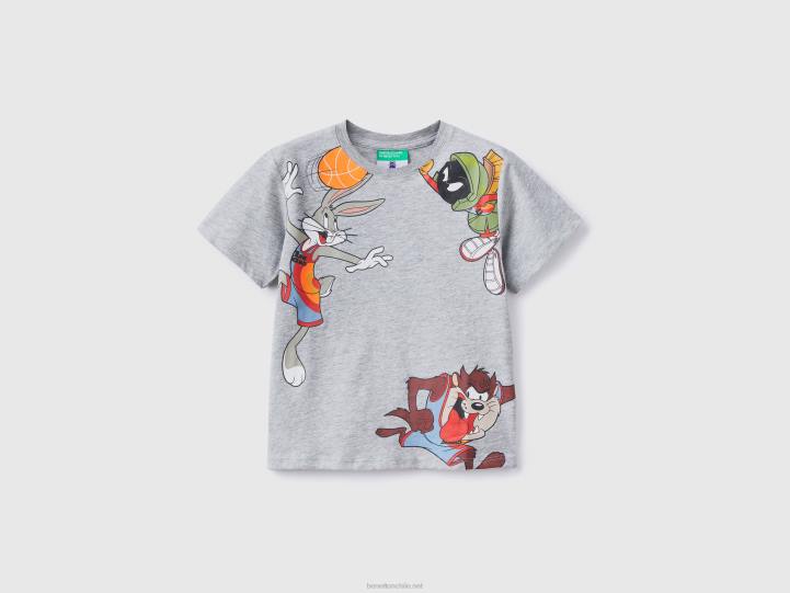 camiseta de manga corta de mermelada espacial NHBF5074 gris claro niños Benetton