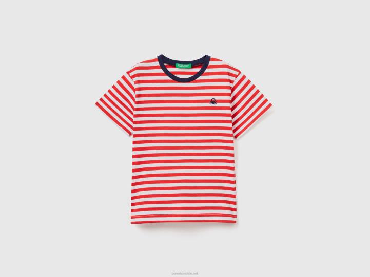 camiseta de rayas NHBF2221 rojo niños Benetton