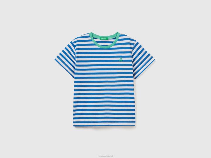 camiseta de rayas NHBF5039 azul brillante niños Benetton