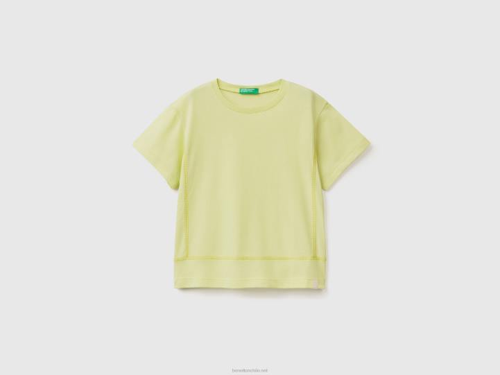 camiseta en tejido reciclado NHBF2137 Amarillo neon niños Benetton